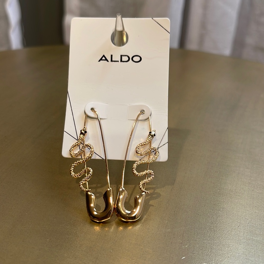 Aldo Snake Safety Pin Earrings